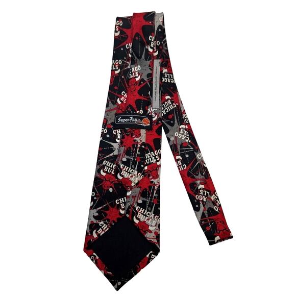 Chicago Bulls Necktie Burst Repeat Allover Print NBA Basketball Super Fan - Picture 3 of 9